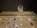 Front view of Palazzo Vecchio at night, Florence, Tuscany, Italy Royalty Free Stock Photo