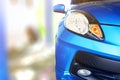 Front view of parked car in garage Royalty Free Stock Photo