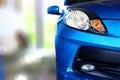 Front view of parked car in garage Royalty Free Stock Photo