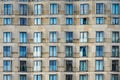 Front view pattern of windows or casement on a modern building. Contemporary exterior with pattern of fenestra or fanlight