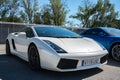 pearl white Lamborghini Gallardo Italian supercar