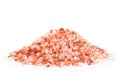 Front view of a pile of Himalayan salt crystals isolated on a white background Royalty Free Stock Photo