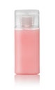 Pink small plastic hotel cosmetics bottle