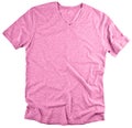 Front view of pink t-shirt on white background. Royalty Free Stock Photo