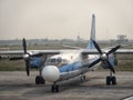 Takeoff field, airport. The plane is parked