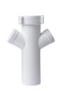 Front view of plastic pipe splitter Royalty Free Stock Photo