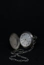 Front view of a pocketwatch on a black background