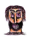 Expressionist Style Man Portrait Drawing Royalty Free Stock Photo