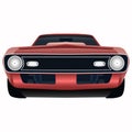 Front view of the powerful red car vector illustration Royalty Free Stock Photo