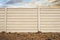 Front view of precast concrete Wall on fresh ground floor, prefabricated cement compound wall over cloudy sky Royalty Free Stock Photo