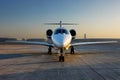 A front on view of a private jet Royalty Free Stock Photo