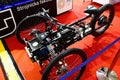 Front view of prototype of hydrogen fuel cells powered tricycle Tria Rota Machina developed on Technical University Of Kosice