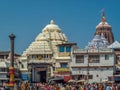 A front view of the Puri Jagannath temple on a busy day, Puri, Orissa