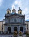 Front view of the Real BasÃÂ­lica de San Francisco el Grande, is a catholic temple in Madrid Spain, in the Palacio district,