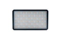 Front view of a rectangular LED video light panel with soft diffuser, isolated on white. Royalty Free Stock Photo