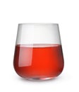 Front view of red fruit juice in glass Royalty Free Stock Photo