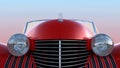 Front view of red retro car Royalty Free Stock Photo