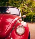 Front view of red retro car Royalty Free Stock Photo