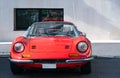 Front view of a Red vintage car. Royalty Free Stock Photo