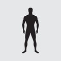 Front view Regular physique adult male silhouette