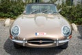 Front view of retro british sports car Jaguar E-Type