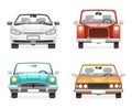 Front View Retro Modern Car Icons Set Isolated Design Transport Clipart Symbols Vector Illustration Royalty Free Stock Photo