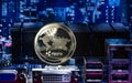 Front view of RippleXRP cryptocurrency physical coin Royalty Free Stock Photo