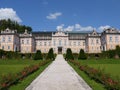 Front view of rococo castle Nove Hrady, czech Republic