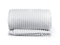 Front view of rolled white fleece plaid Royalty Free Stock Photo