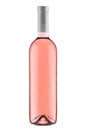 Front view rose wine blank bottle isolated on white background