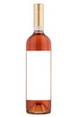 Front view rose wine blank bottle isolated on white background Royalty Free Stock Photo