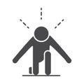 Front view runner position of start sport race silhouette icon design