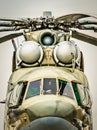 Front view of russian military helicopter. Royalty Free Stock Photo