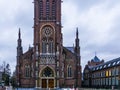 Front view of the saint Lambertus church in Veghel city, The Netherlands, popular medieval architecture by pierre cuypers