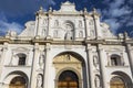 Front View of San Jose Parish Facade, former site of Magnificent Antigua Cathedral, at east side of Parque Central in Guatemala Royalty Free Stock Photo