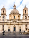 Front view of Sant` Agnes church at Navona Square, Rome, Italy Royalty Free Stock Photo