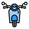 Front view scooter icon, outline style