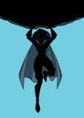 Superheroine Holding Boulder Silhouette