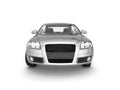 Front view of silver car Royalty Free Stock Photo