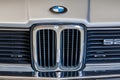 Front view of a silver classic BMW 5 series E28 in Drempt, The Netherlands Royalty Free Stock Photo