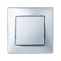 Front view of silver room light switch Royalty Free Stock Photo