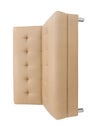 Front view of single beige or cream sofa isolated on white background with clipping path Royalty Free Stock Photo