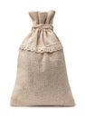 Front view of small blank burlap sack