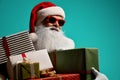 Smiling Santa Claus showing thumb up. Royalty Free Stock Photo