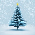 Front view snow christmas tree pine isolated. Royalty Free Stock Photo