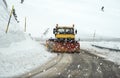 Front view of snowplow service truck