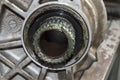 Front view of the spline connection of the transfer case of the car Royalty Free Stock Photo