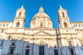 Front view of St Agnes Church on Piazza Navona square, Rome, Italy Royalty Free Stock Photo