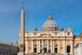 St. Peters basilica from St. Peter`s square in Vatican