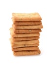 Front view of crackers with rosemary Royalty Free Stock Photo